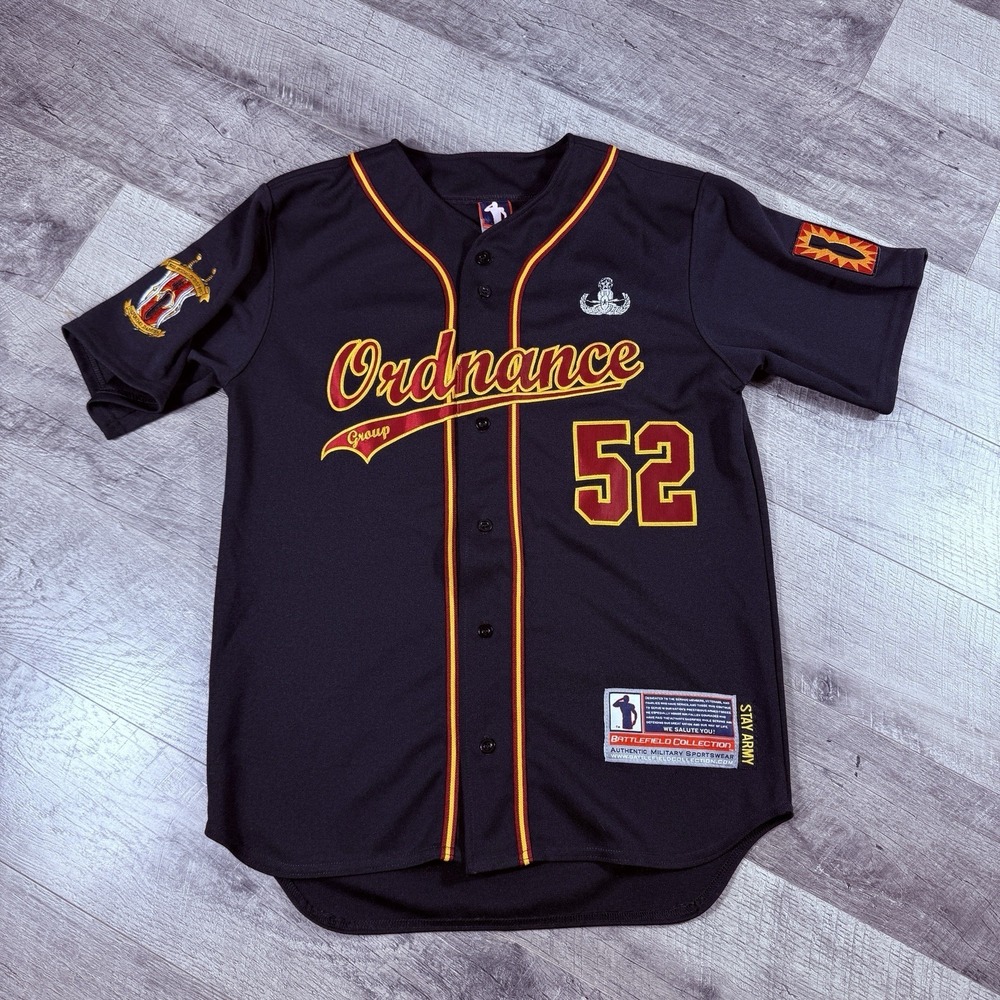 52nd EOD Group Battlefield Collection Army Baseball Jersey Size Medium Black